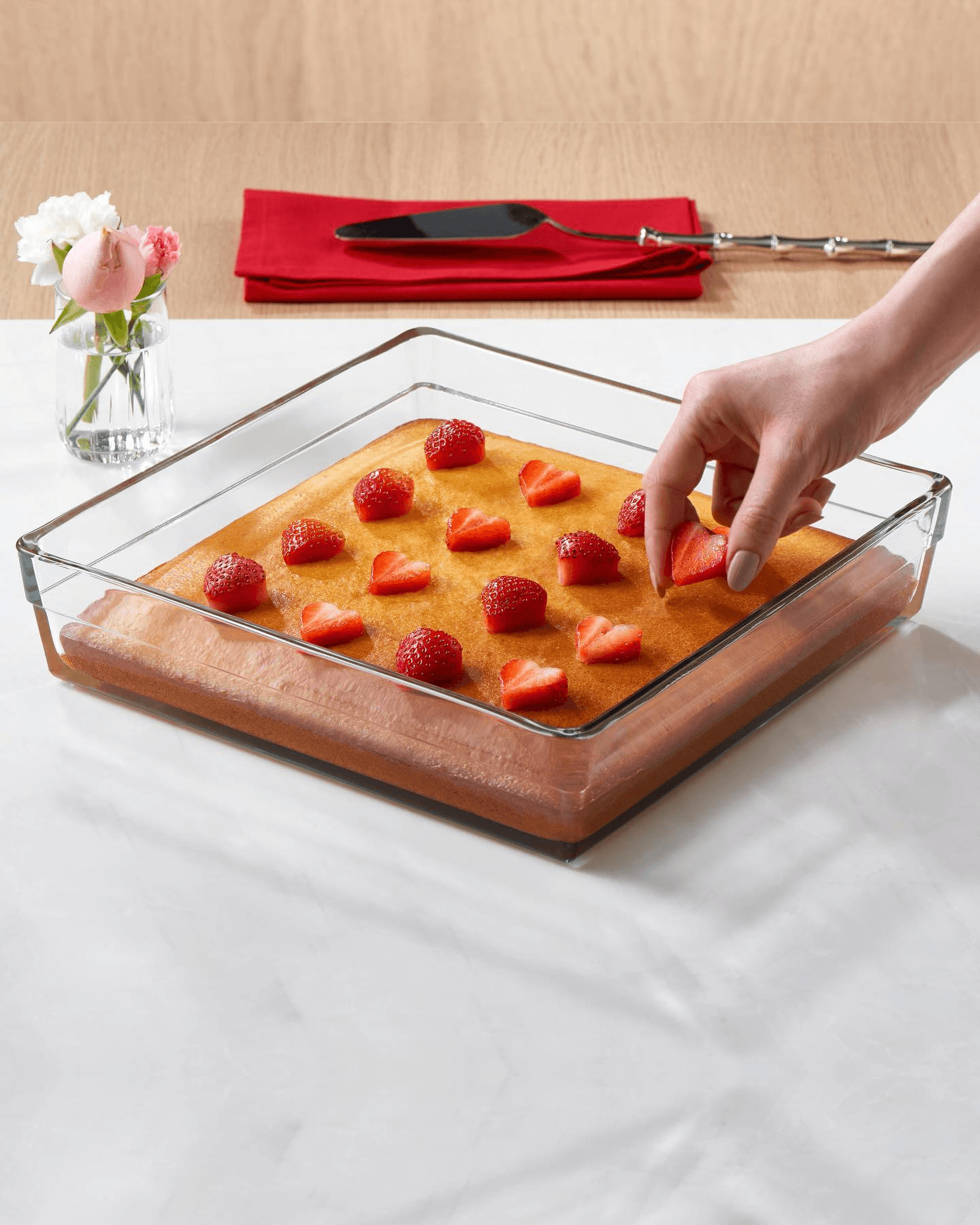 بايركس حراري مربع بسعة  4100 مل من ماركة بوركام Borcam Pyrex Mold