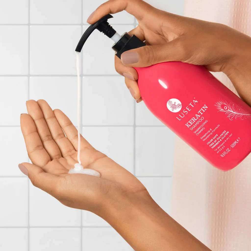 LUSETA KERATIN SMOOTH SHAMPOO - 500ML شامبو الكيراتين الناعم من لوسيتا – 500 مل