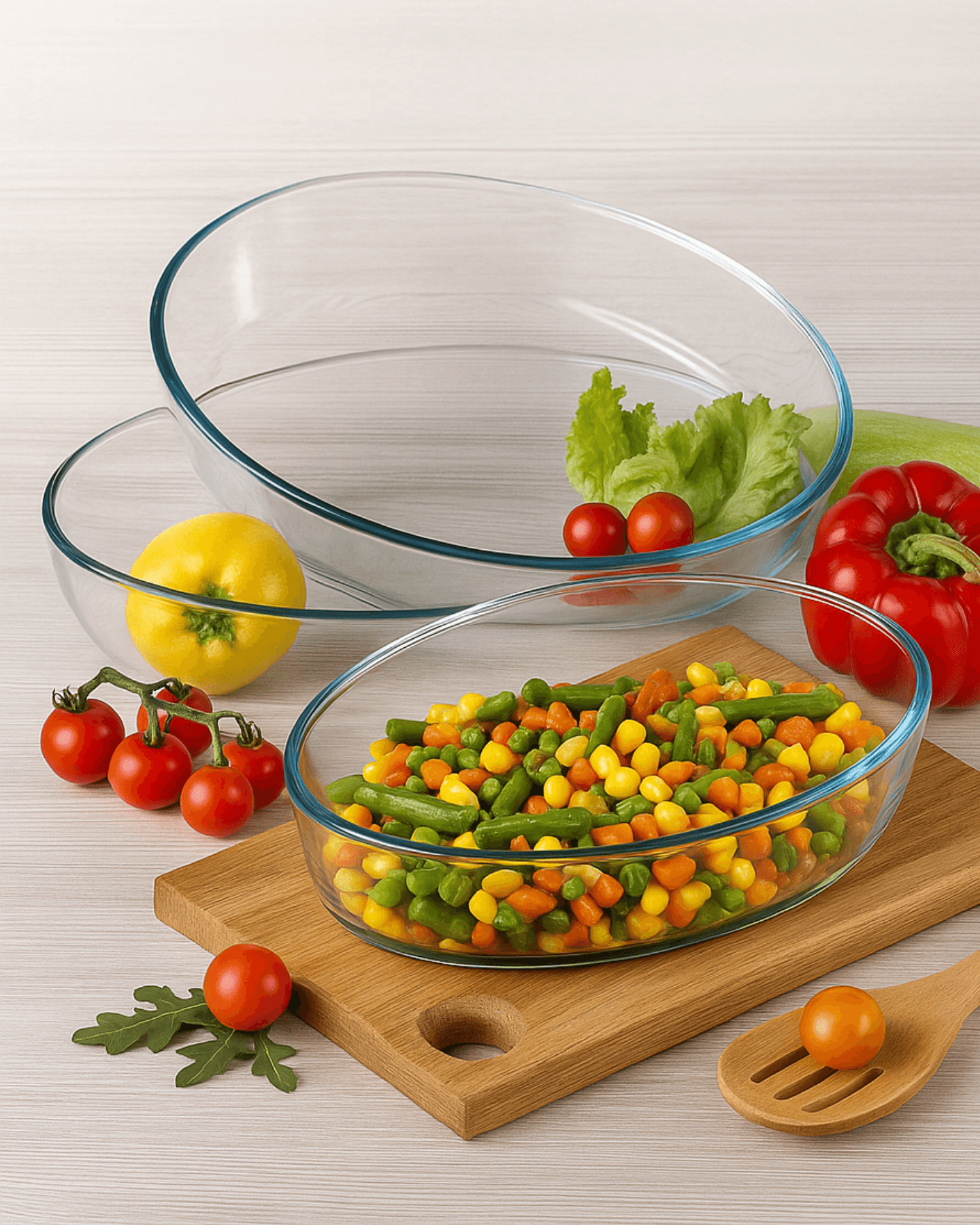 سيت بايركس حراري دائري من ماركة بوركام Borcam Pyrex Mold Set