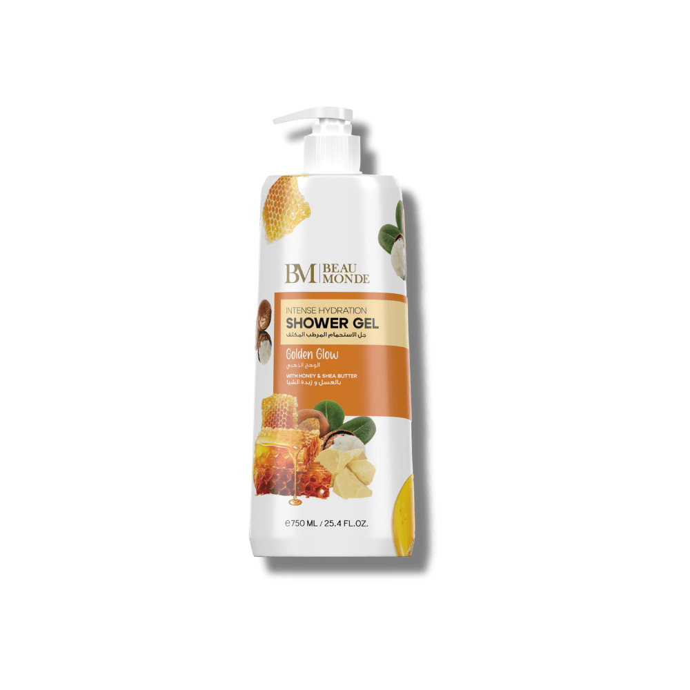 BEAU MONDE SHOWER GEL GOLDEN GLOW-750 ML-بيوموند غسول جسم بالعسل وزبدة الشيا 750مل