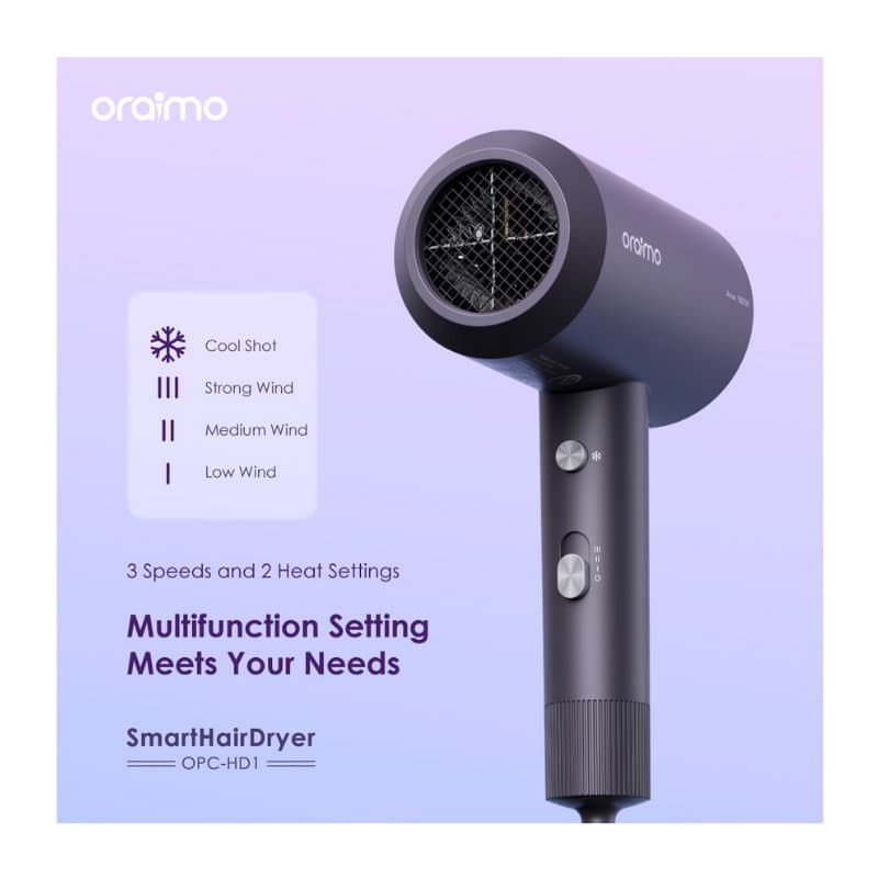 مجفف شعر احترافي Oraimo HairDryer Pro OHD-550NEU(GRAPHITE GREY)