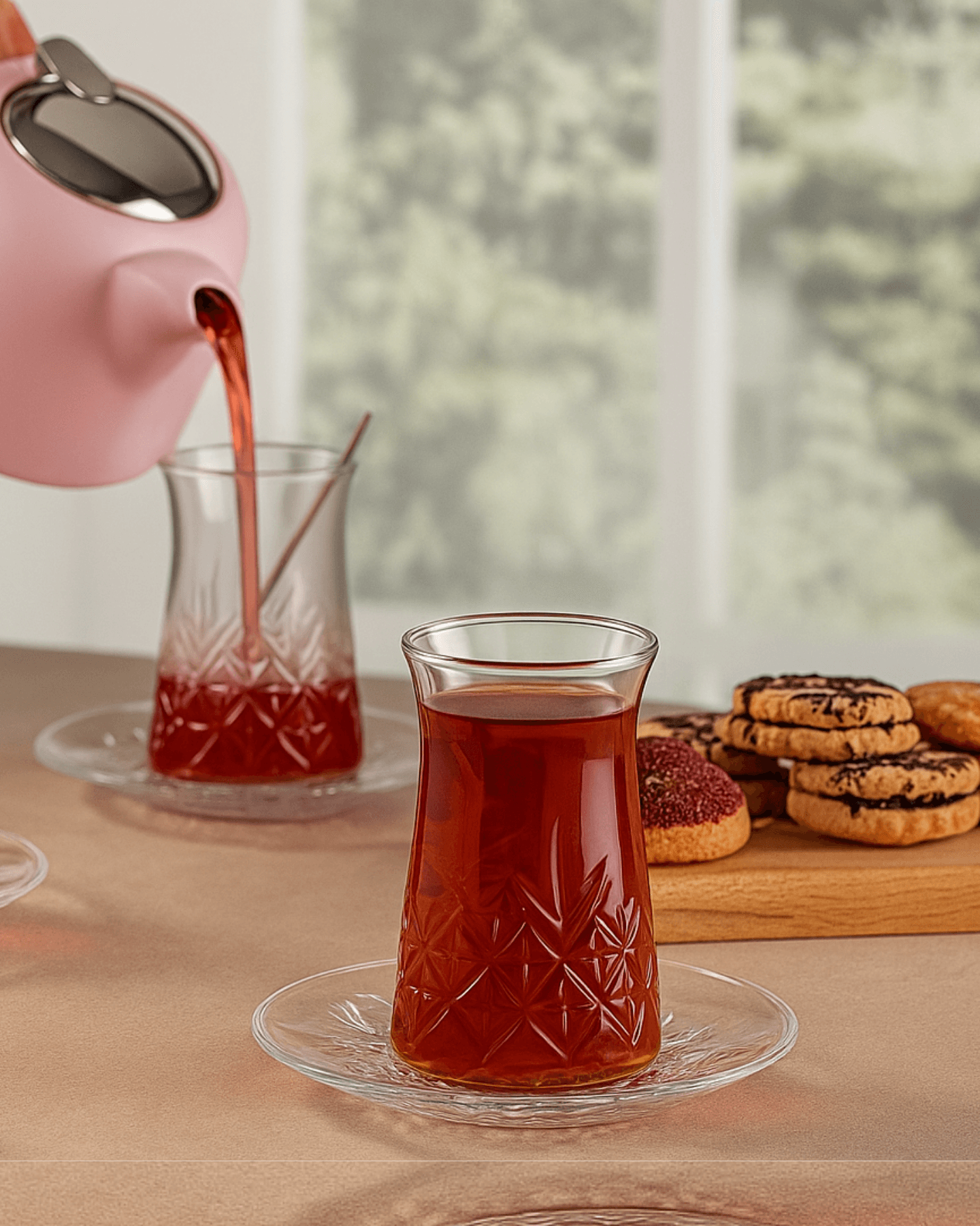 سيت استكان زجاجي 6 قطع من ماركة باشابهجة Pasabahce Glass Tea Set