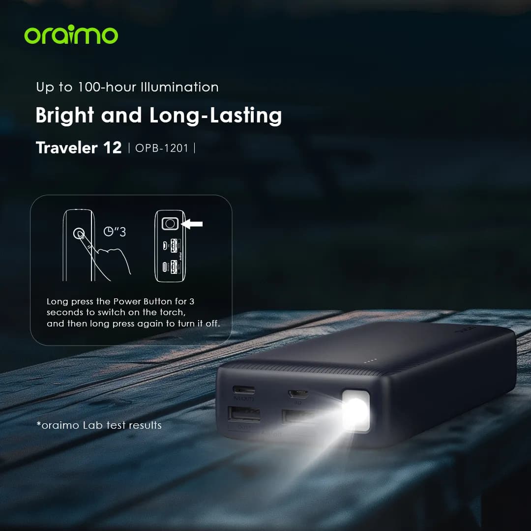 شاحن طوارئ Oraimo Traveler 20000mAh 12W Power Bank OPB-1201