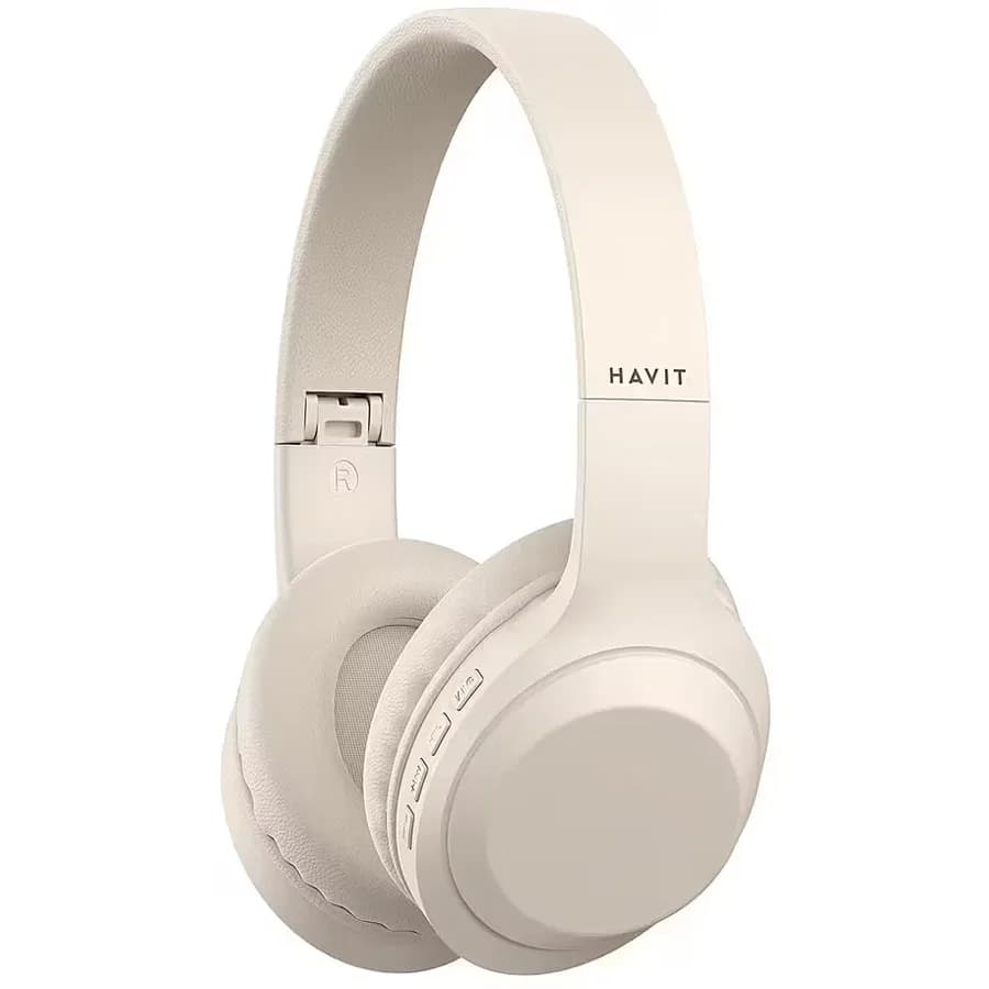 سماعة رأس لاسلكية بلوتوث Havit H628BT بيج خفيفة الوزن H628BT-beige