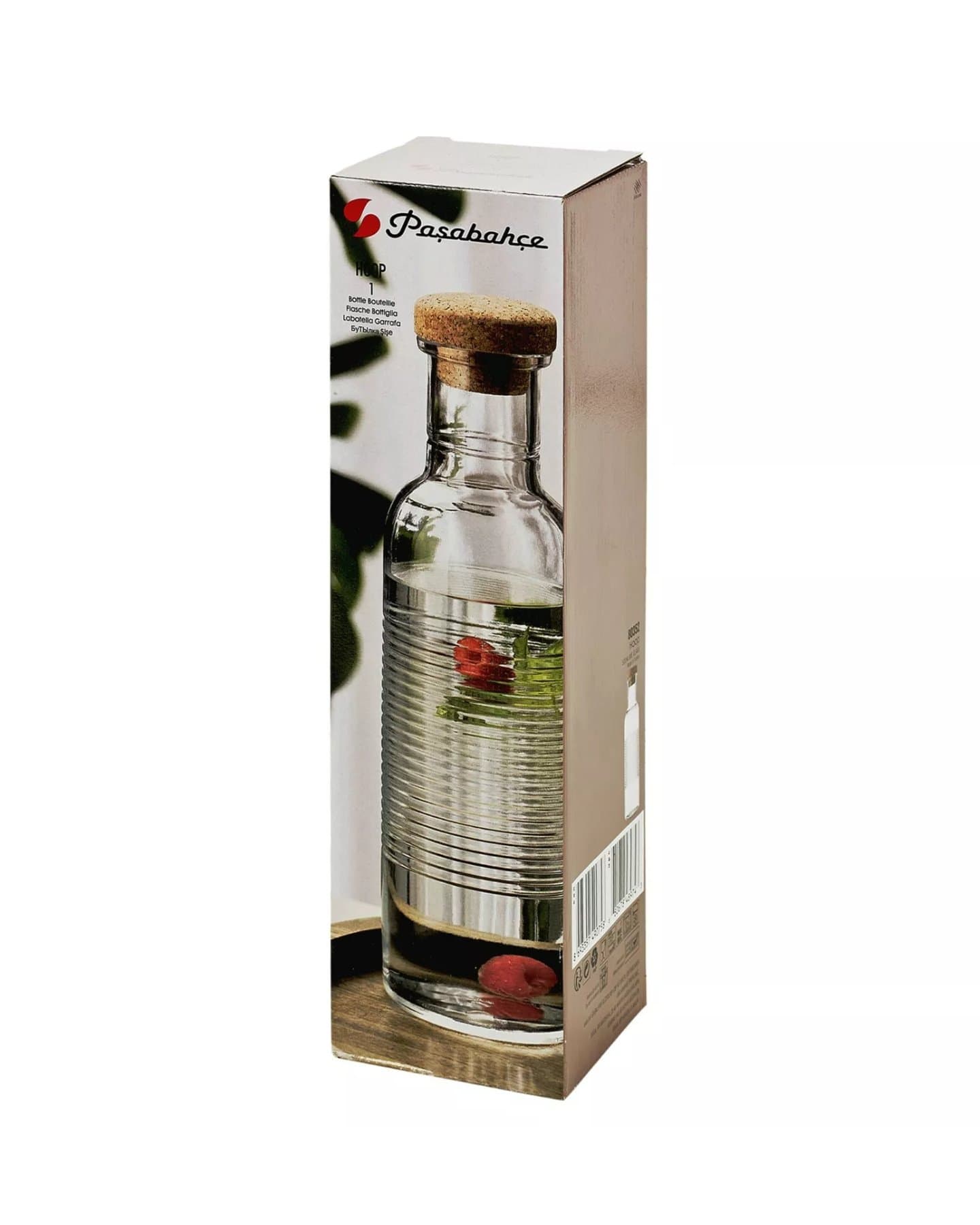 قارورة  زجاجية بغطاء خشبي ماركة باشابهجة Pasabahce Glass Bottle — 3