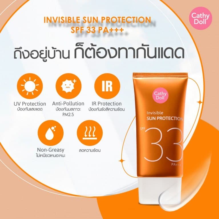 Invisible Sun Protection Cathy Doll 60ml واقي شمس كاثي دول