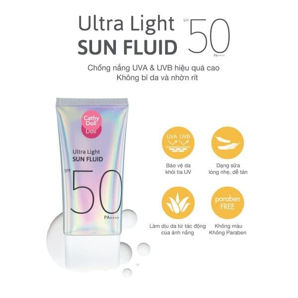 Ultra Light Sun Fluid SPF50 40ml Cathy Doll واقي شمس كاثي دول