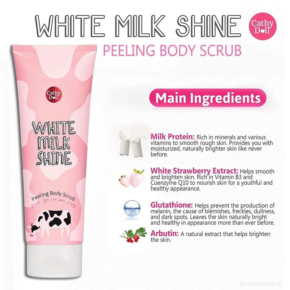 White Milk Shine Scrub 320ml Cathy Doll سكراب الحليب وفراولة كاثي دول — 2