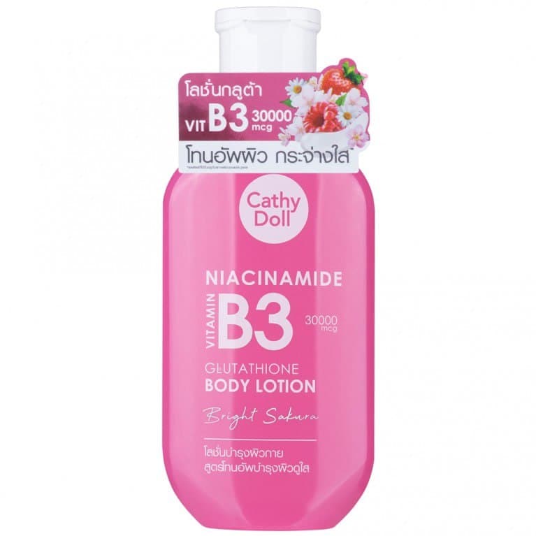 CATHY DOLL NIACINAMIDE VITAMIN B3 GLUTATHIONE BODY LOTION 150ML BRIGHT SAKURA كاثي دول لوشن مرطب للجسم — 2