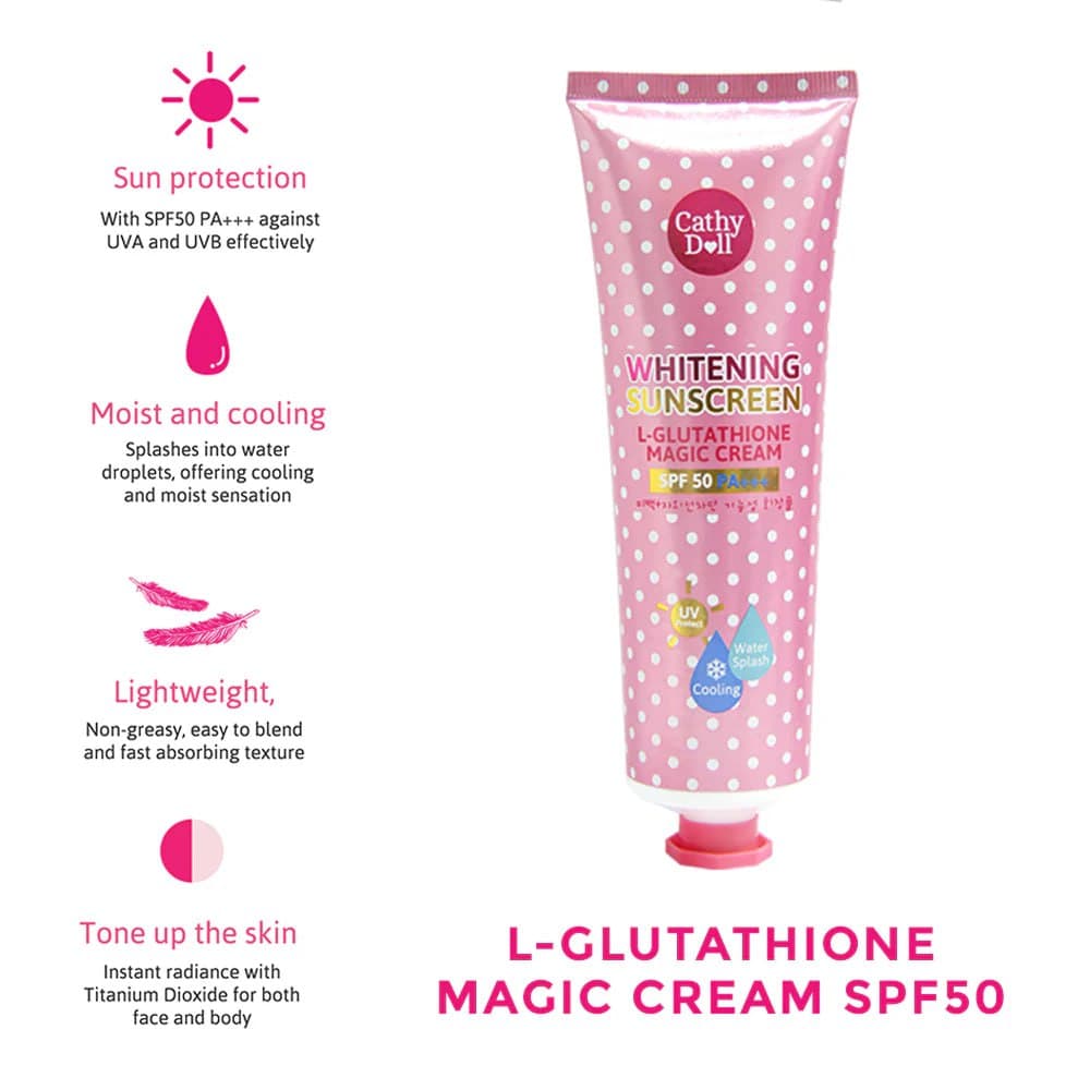 L-Glutathione Magic Cream SPF50 Cathy Doll كريم واقي شمس بالجلوتاثيون السحري كاثي دول — 3