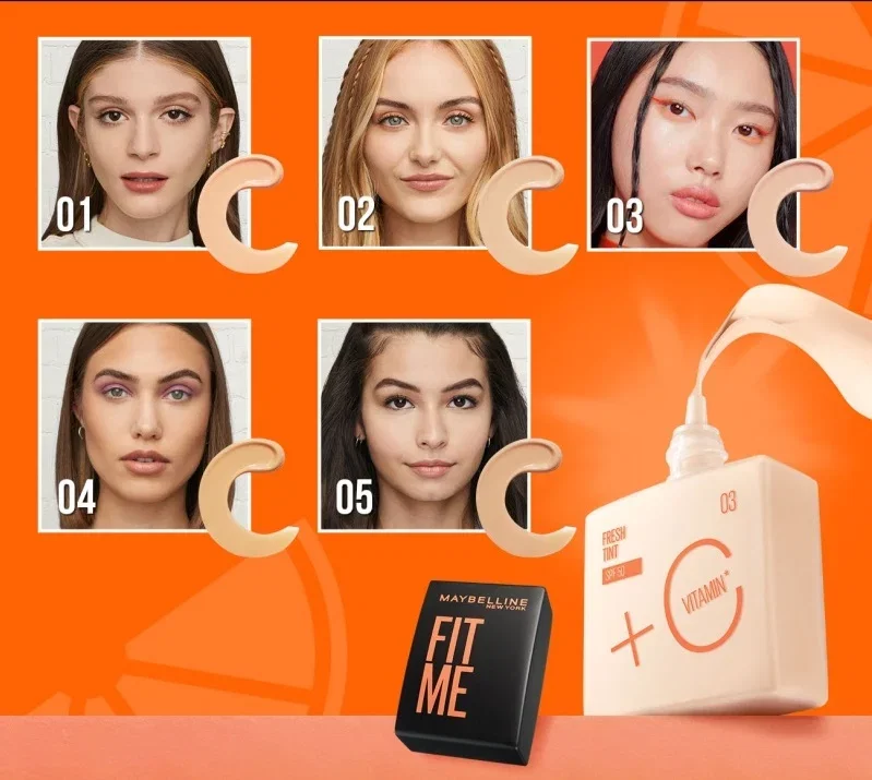 مايبيلين كريم أساس FIT ME FRESH TINT مع SPF50 درجة 02 - 6902395830511 — 2
