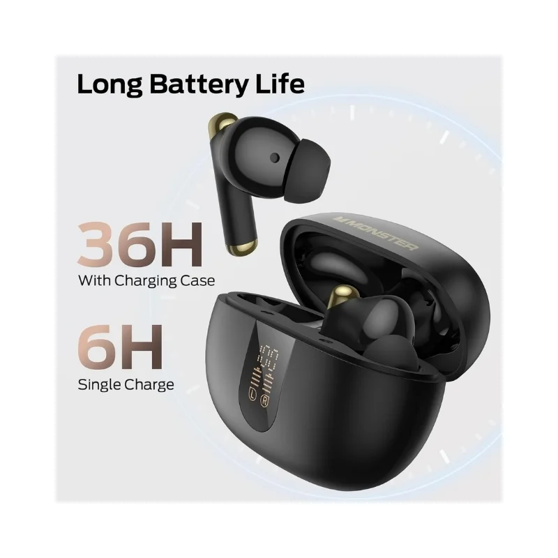 سماعات بلوتوث لاسلكية Monster N-Lite 211 سوداء 200008028 — 2