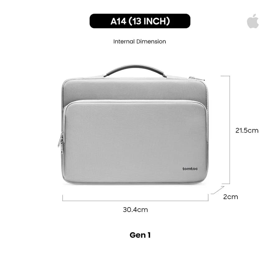 حقيبة لابتوب Tomtoc Defender-A14 رمادية مقاومة للماء 1751 — 2