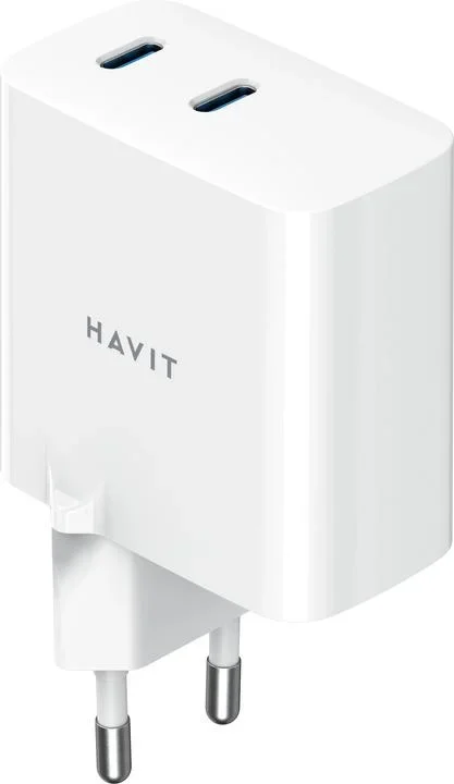 شاحن جداري Havit ST711 UK مع كابل C إلى L بقدرة 20 واط - أبيض ST711 UK-White