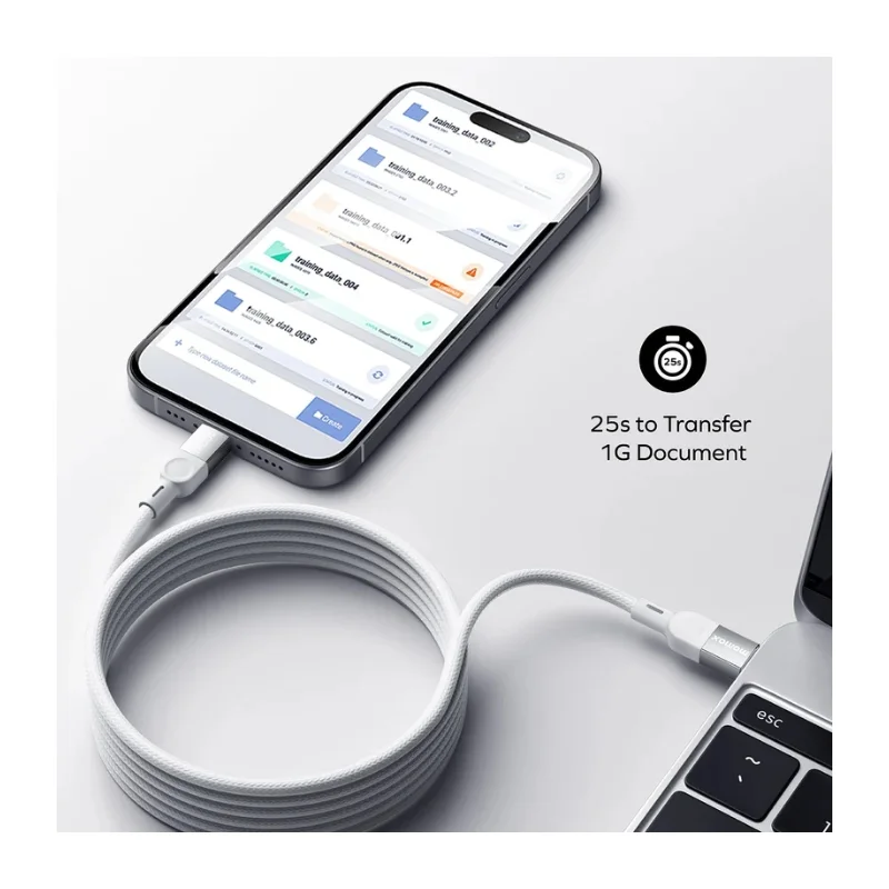 كيبل Momax Mag Link مغناطيسي USB-C إلى USB-C 100W أبيض 3245 — 2
