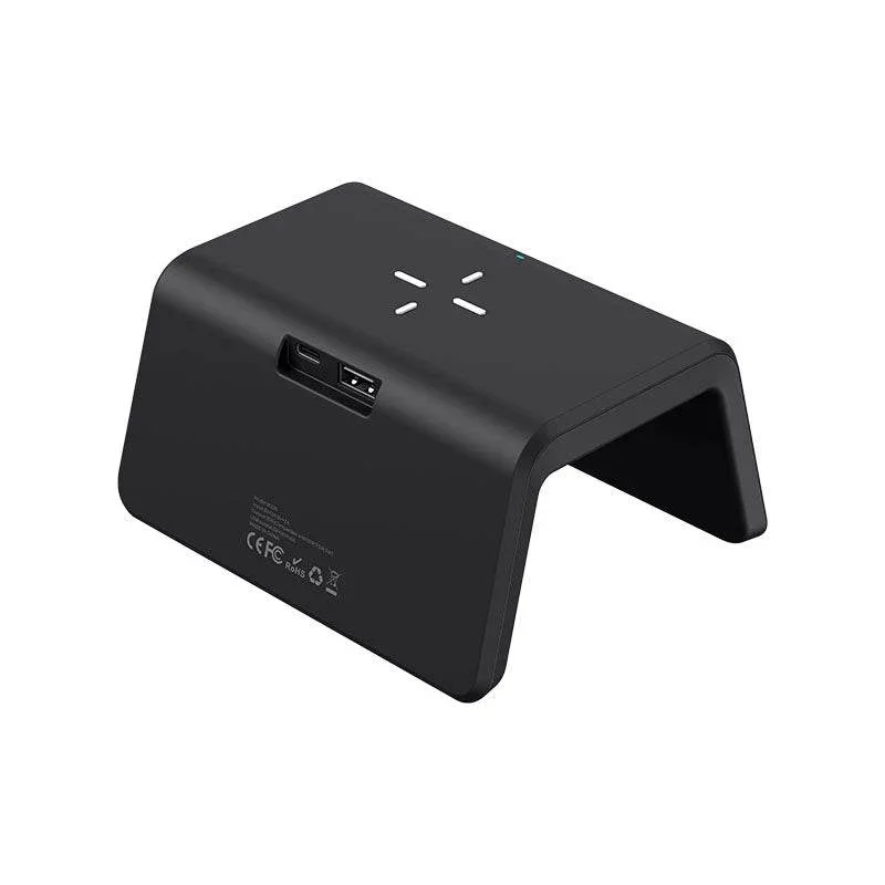 شاحن لاسلكي 6 في 1 مع ساعة رقمية وإضاءة RGB - Havit W320-Black — 2