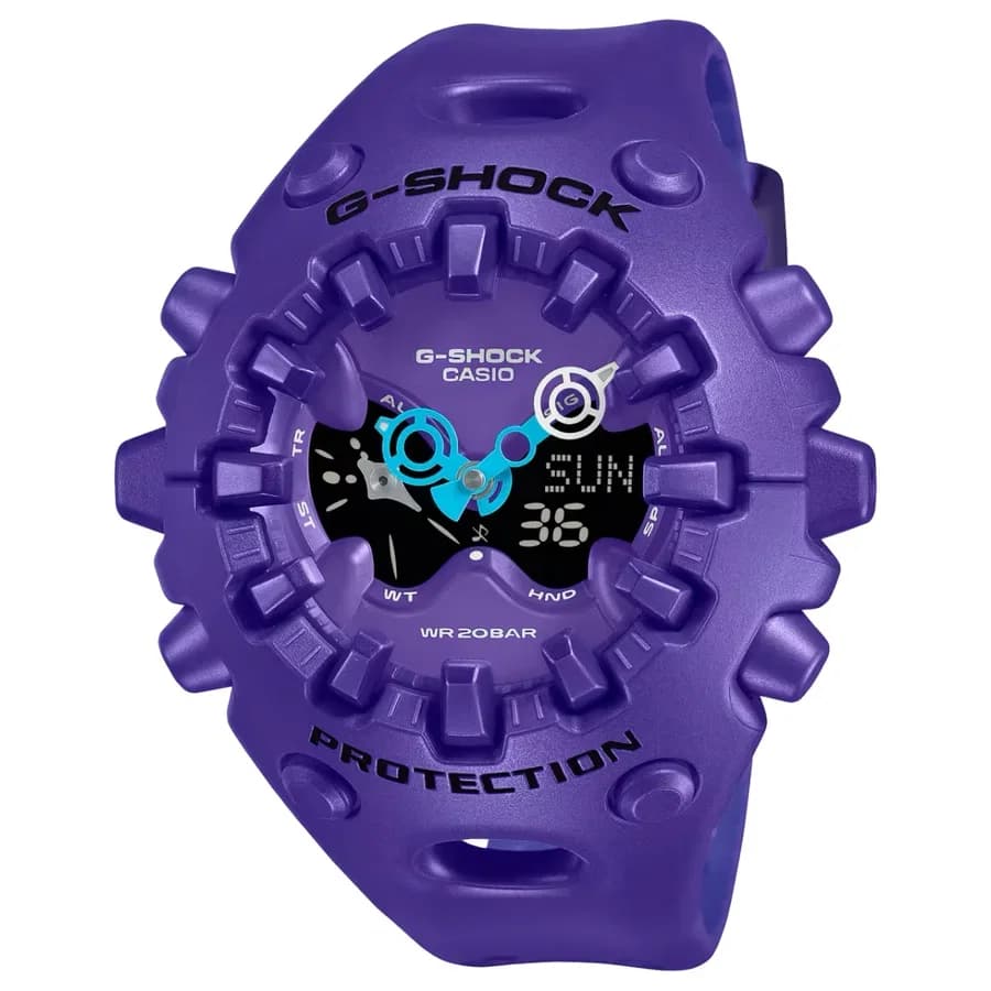 ساعة يد رجالية مقاومة للصدمات بتصميم مدمج من CASIO G-SHOCK GA-V01-2ADR