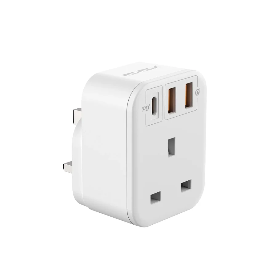 مقبس تمديد Momax PD20W ONEPLUG مع شحن USB - أبيض 2881