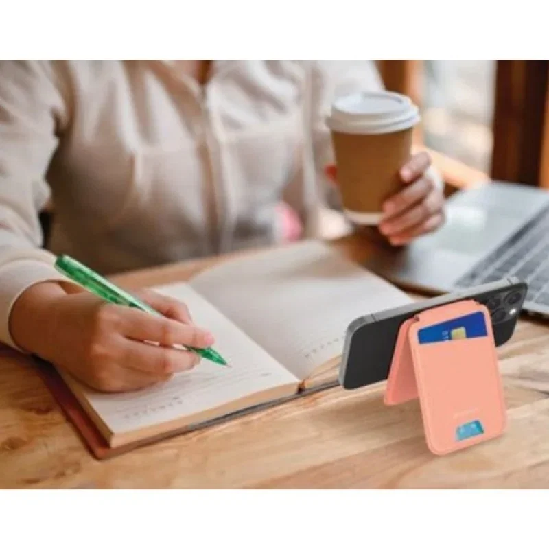 محفظة Momax 1-Wallet مغناطيسية مع ستاند - اللون وردي 3131 — 2