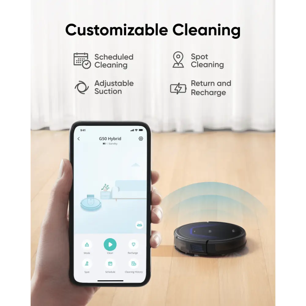 مكنسة روبوتية Anker eufy G50 Hybrid - أسود T2212V11 — 2