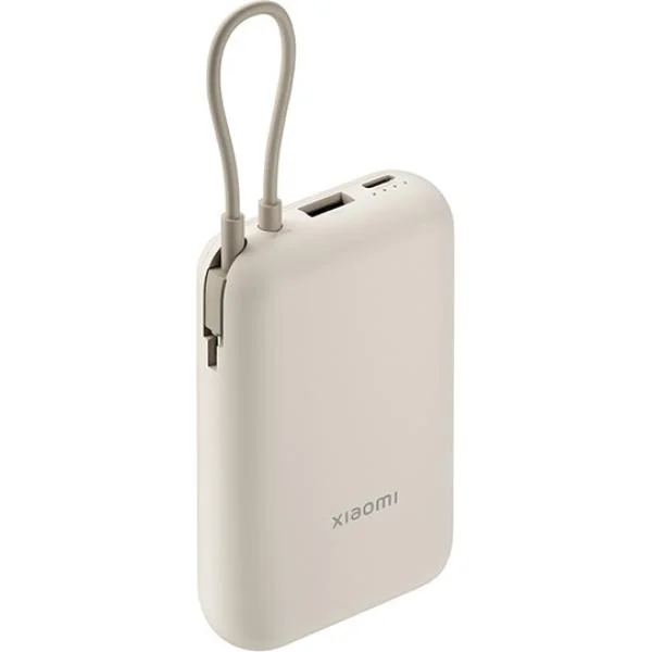 باور بانك شاومي 10000mAh مع كابل مدمج - تان - 6941812797518