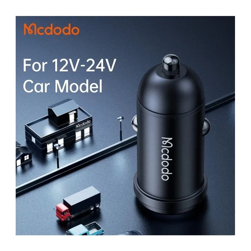 شاحن سيارة سريع 30W PD مع كابل USB-C إلى USB-C بطول 1.2 متر - CC-7493