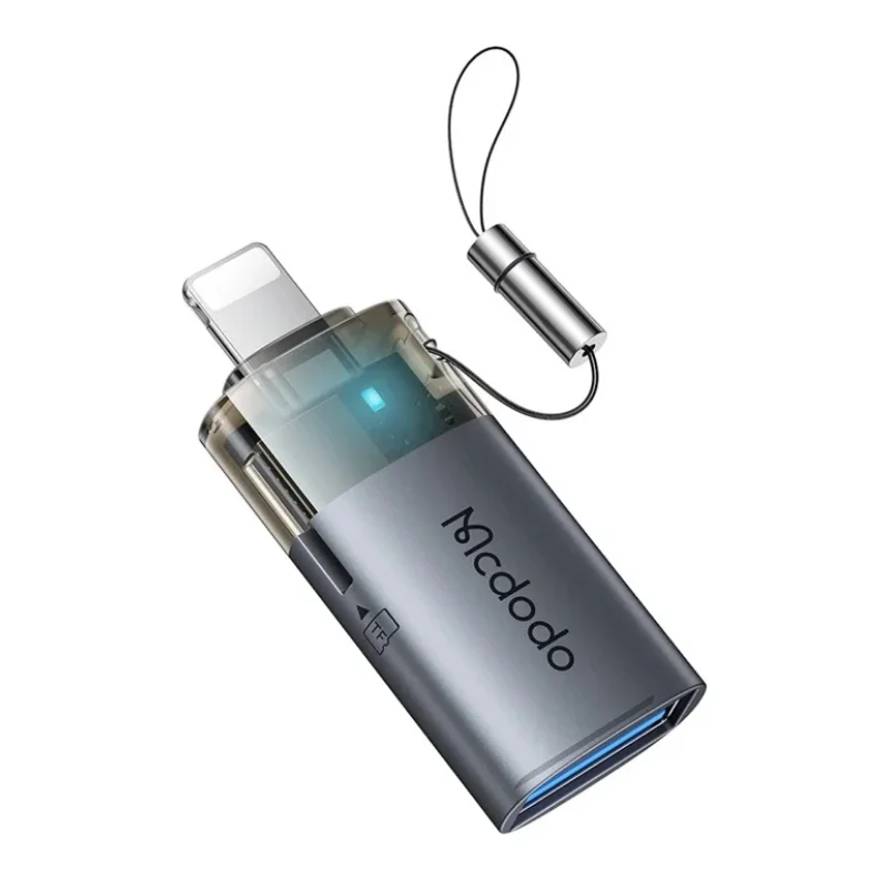 محول MC 2-in-1 USB-A إلى Lightning مع قارئ بطاقة TF مدمج وحبل - 7366