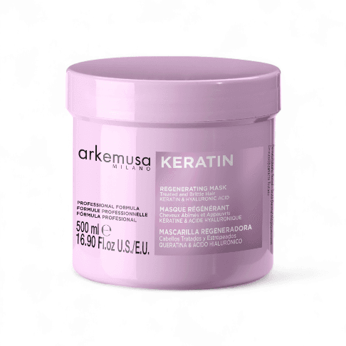 ARKEMUSA Keratin Regenerating Hair Care Set مجموعة العناية بالشعر اركيموزا بالكيراتين مصممة للشعر التالف أو الجاف أو الهش. — 6