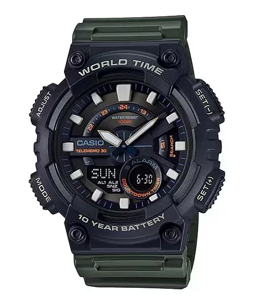 ساعة يد رجالية متعددة الوظائف من كاسيو AEQ-110W-3AVDF