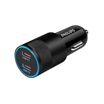 شاحن سيارة مزدوج USB-C من Philips مع تقنية Power Delivery - DLP5521C-00