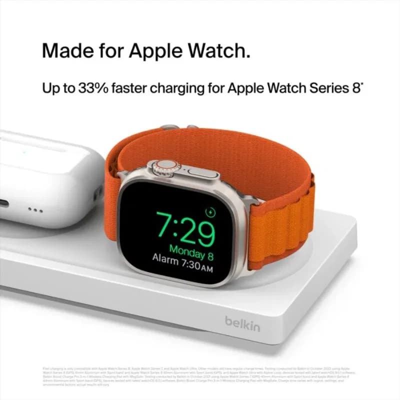 شاحن Belkin BoostCharge Pro لاسلكي 3 في 1 مع MagSafe أبيض WIZ016myWH — 3