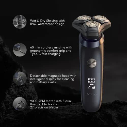 ماكينة حلاقة أورايمو الذكية ORS-280(Black) - حلاقة ناعمة ومقاومة للماء — 3
