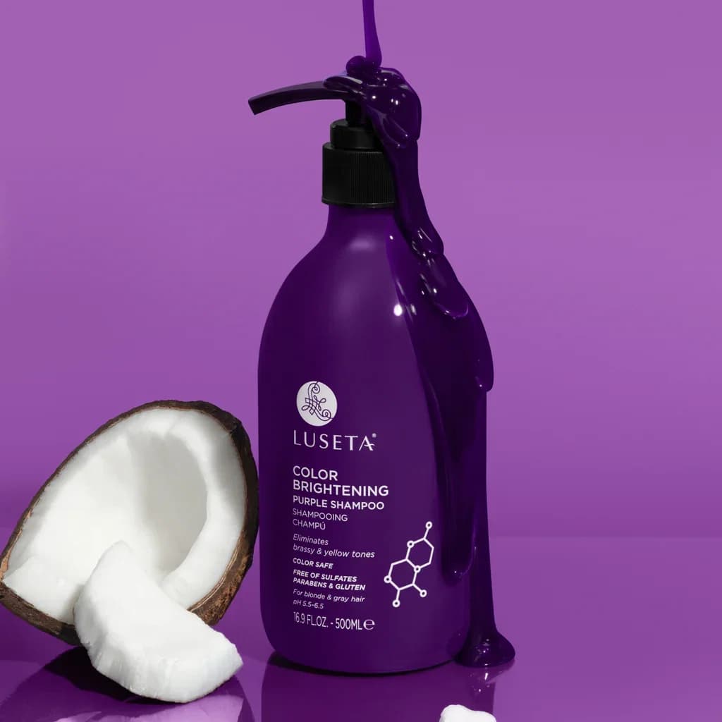 852750008030 Luseta Color Brightening Purple Shampoo 500ml شامبو الشعر البنفسجي لتفتيح اللون من لوسيتا – 500 مل