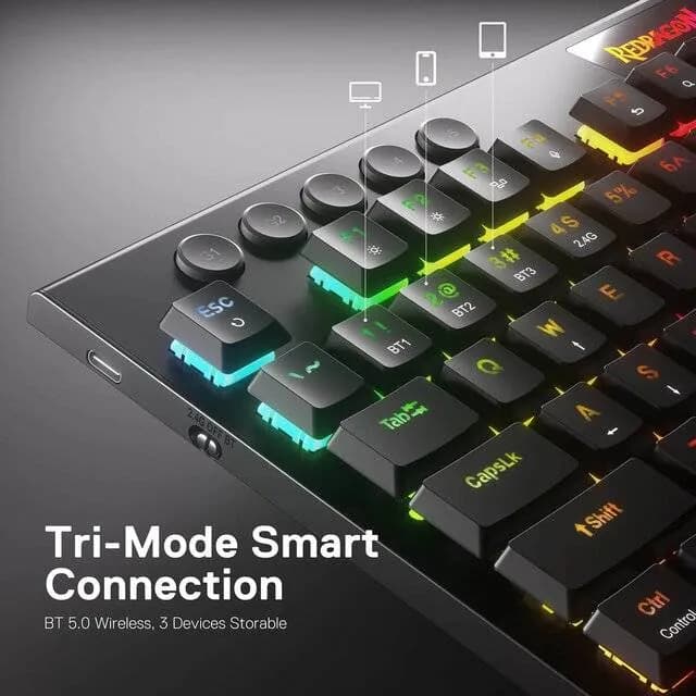 Redragon K618RGB Horus Pro Wired‑2.4G‑BT Mechanical Keyboard — 2