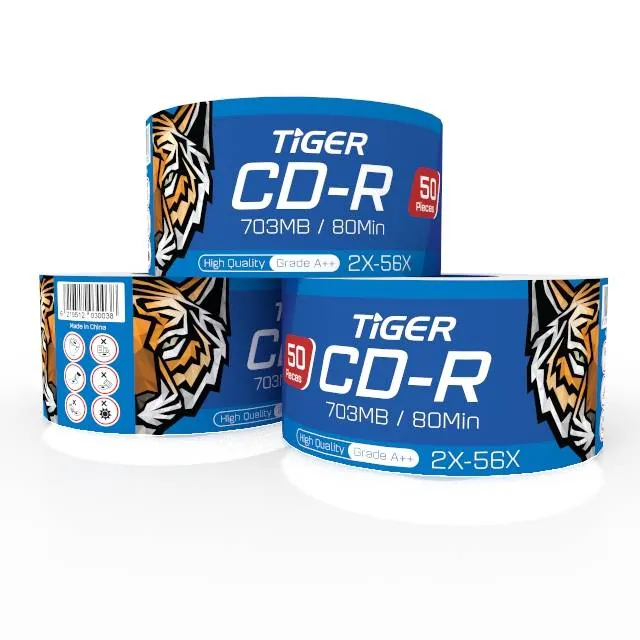 اقراصTiger Blank CD-R 703MB/80Min (50 pcs Pack)