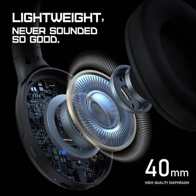 سماعة رأس لاسلكية - Onikuma B3 RGB Wireless Headphone (Black) — 3