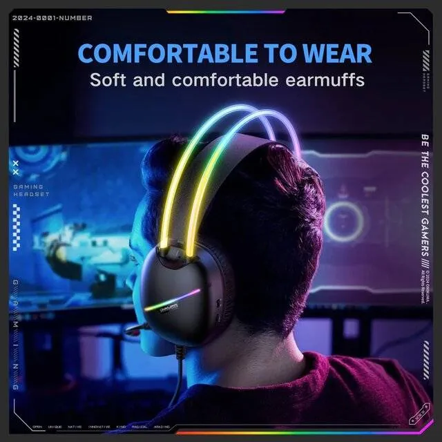 سماعة رأس سلكية - Onikuma X33 [USB] Headset (Black) — 2