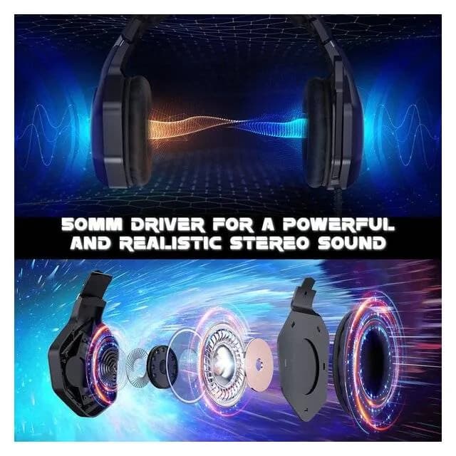 سماعة العاب سلكية - Onikuma K10 Pro RGB Gaming Headset — 3