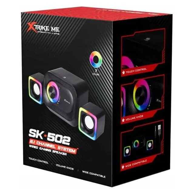سبيكر اكستريك مي - Xtrike Me SK‑502 RGB Speaker (Black) — 3