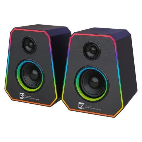 سماعات كومبيوتر سلكية - R8 SP‑15 Wired LED Speaker (Black)