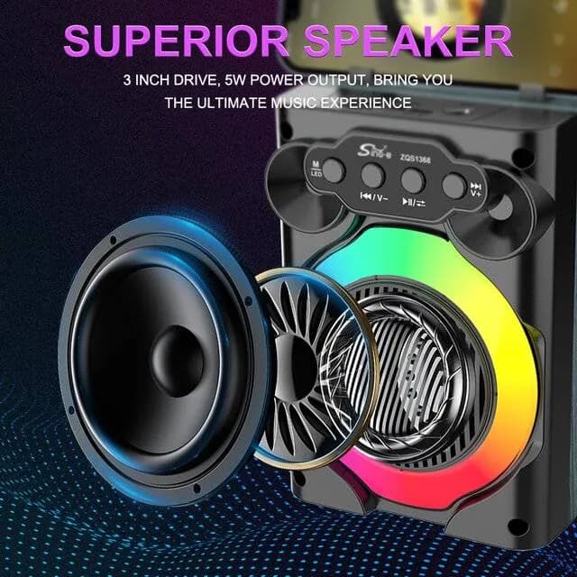 مكبر صوت بلوتوث - SING‑E ZQS 1368 BT+Mic Mini Speaker — 2