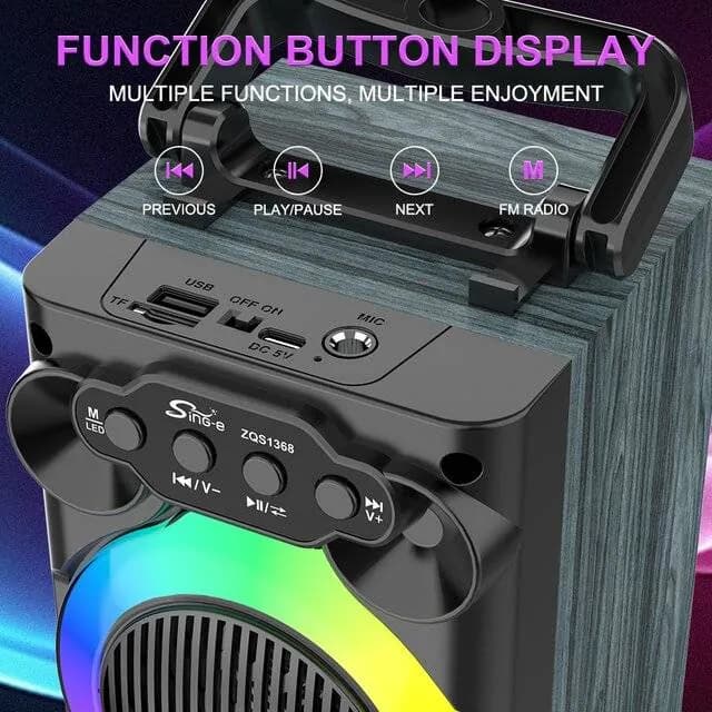مكبر صوت بلوتوث - SING‑E ZQS 1368 BT+Mic Mini Speaker — 3