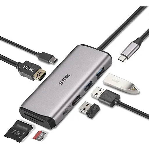 موزع هاب 7 منافذ SC201 USB C Hub 7-in-1 Type C Multiport Adapter — 3
