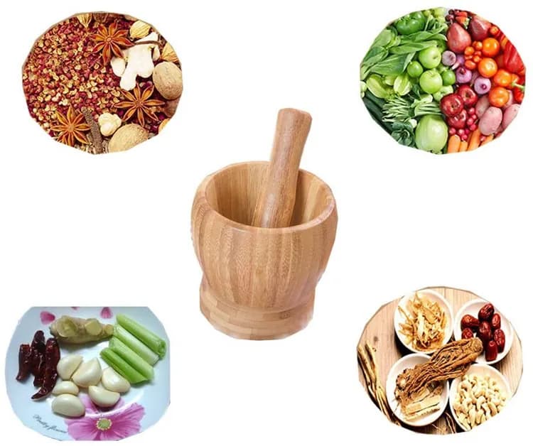 مدق وهاون خشبي للمطبخ Wooden Mortar and Pestle — 2