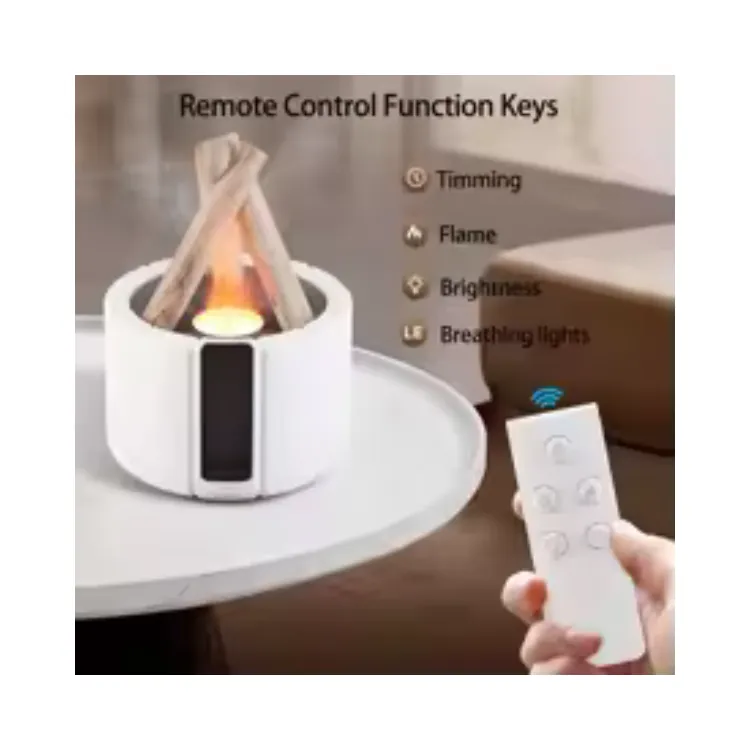 مرطب هواء بونفاير بتأثير اللهب وإضاءة قابلة للتعديل مع جهاز تحكم عن بعد Bonfire Air Humidifier with Flame Effect &amp; Remote Control — 3