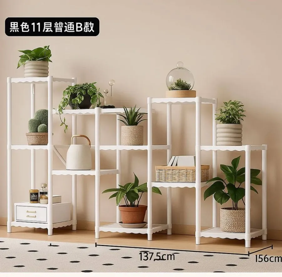 رف نباتات متعدد الطبقات – لون أبيض Multi-Layer Plant Shelf (White) — 2