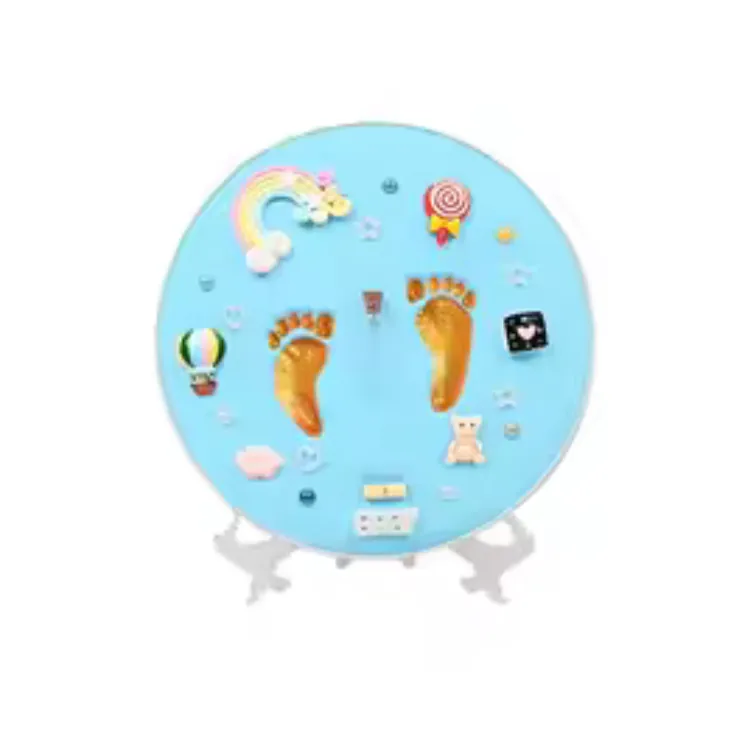 طقم بصمة يد وقدم للأطفال – تذكار طيني للمواليد مع إكسسوارات DIY Baby Handprint &amp; Footprin
