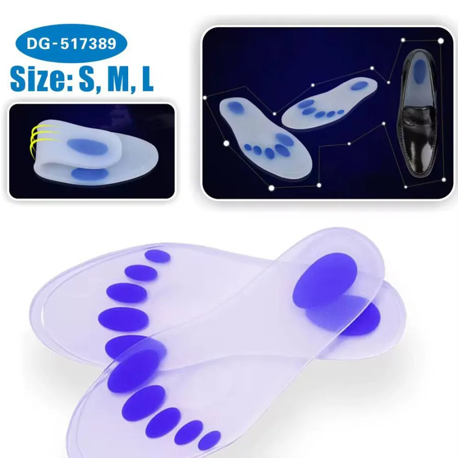 نعل سيليكون طبي لتخفيف آلام القدم والضغط Silicone Gel Insoles for Foot Pain Relief