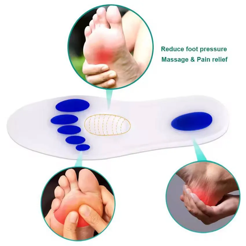 نعل سيليكون طبي لتخفيف آلام القدم والضغط Silicone Gel Insoles for Foot Pain Relief — 2