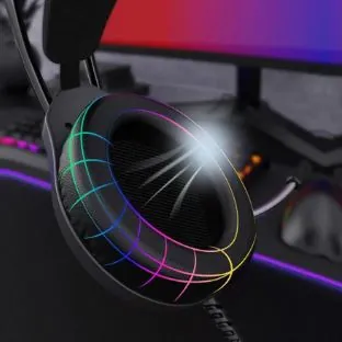 سماعة ألعاب احترافية DM T710 RGB 7.1 USB Gaming Headset with Microphone